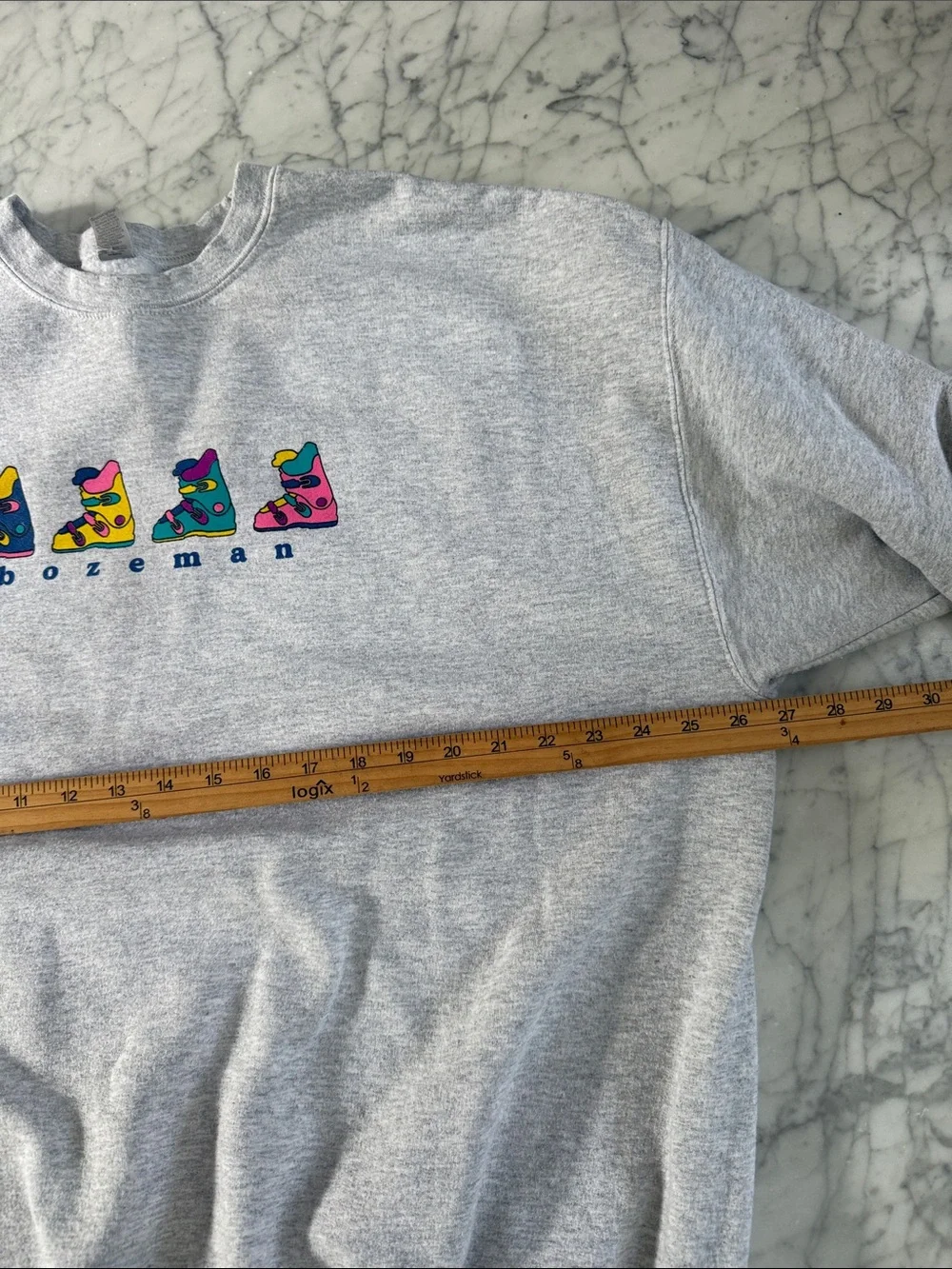 Vintage Bozeman Montana Ski Boot CrewNeck Sweatshirt Sz Womens XL